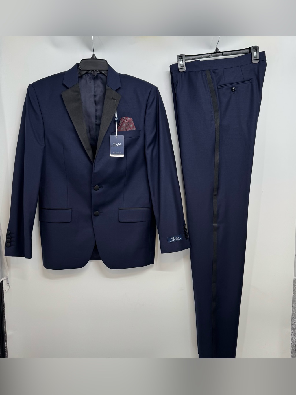Nwt Ralph Lauren Mens 100% Wool Navy Tuxedo Suit Size 38r 32w Pant $495 Classic